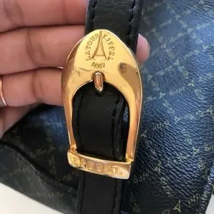 Vintage La Tour Eiffel Paris Mini Backpack - Dark Blue and Gold Leather Bag La Tour Eiffel Leather Exterior Medium Bags & Handbags for  main image 4